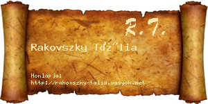 Rakovszky Tália névjegykártya